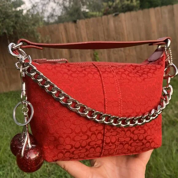 Coach Vintage Red Soho Hobo Bag - Picture 13 of 16
